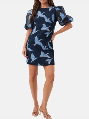 Trina Turk - Ringo Dress with Bird Print in Ink